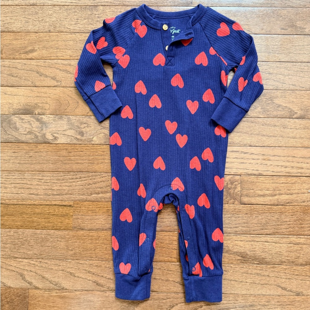 Cat & Jack Valentines Heart Romper One-Piece, 6-9m